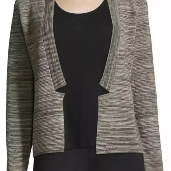 Eileen Fisher Tencel Cotton Notch Collar Cardigan, Maple Oat, Sz Large, NWT - Picture 5 of 9